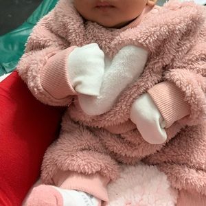 Pink furry set with matching purse SHEIN